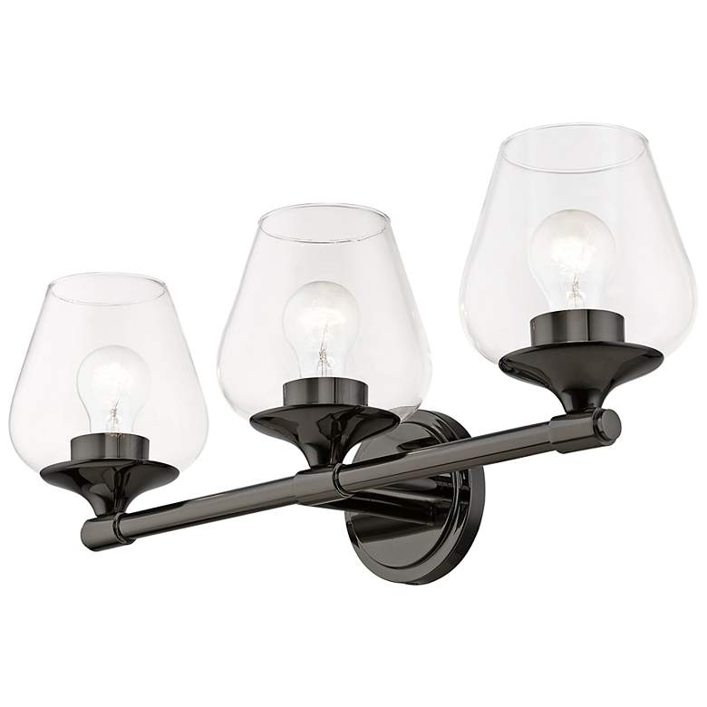 Image 7 Willow 3 Light Black Chrome Vanity Sconce more views