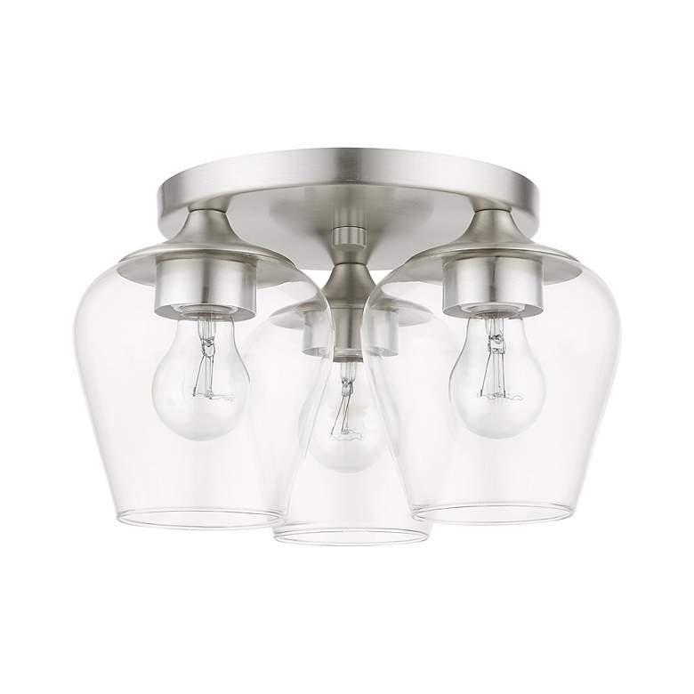 Image 3 Willow 3 Light Brushed Nickel Flush Mount more views