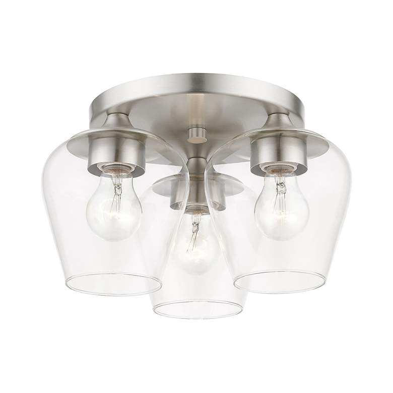 Image 4 Willow 3 Light Brushed Nickel Flush Mount more views
