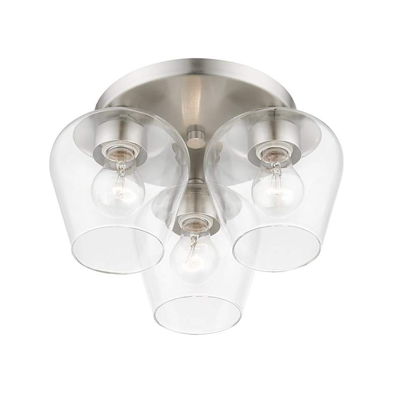Image 6 Willow 3 Light Brushed Nickel Flush Mount more views