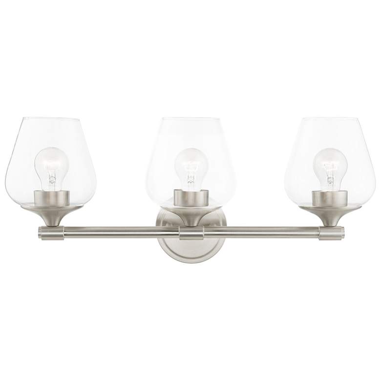 Image 1 Willow 3 Light Brushed Nickel Vanity Sconce
