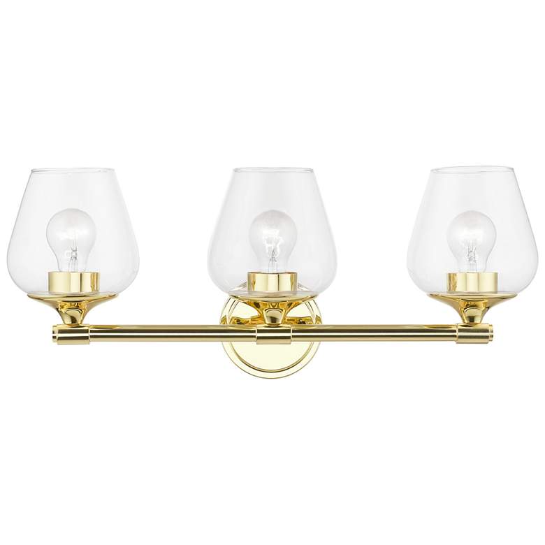 Image 1 Willow 3 Light Polished Brass Vanity Sconce