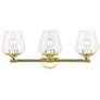 Willow 3 Light Polished Brass Vanity Sconce
