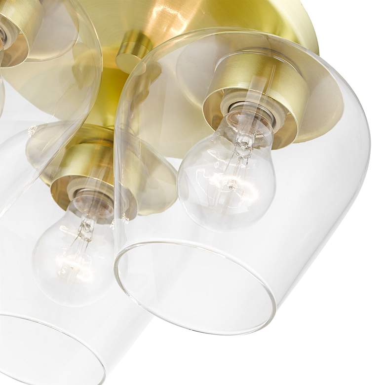 Image 7 Willow 3 Light Satin Brass Flush Mount more views