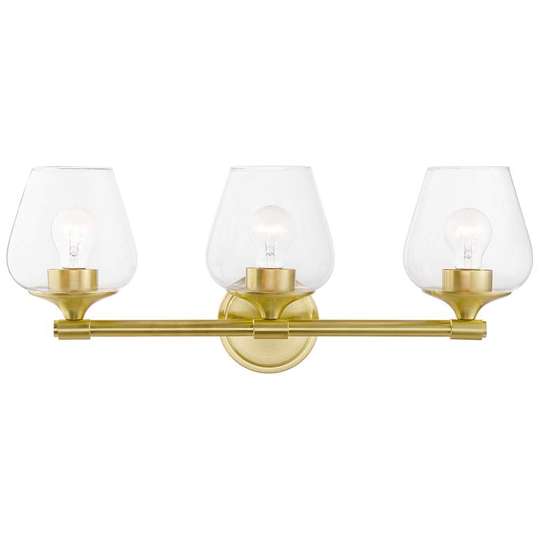 Image 2 Willow 3 Light Satin Brass Vanity Sconce
