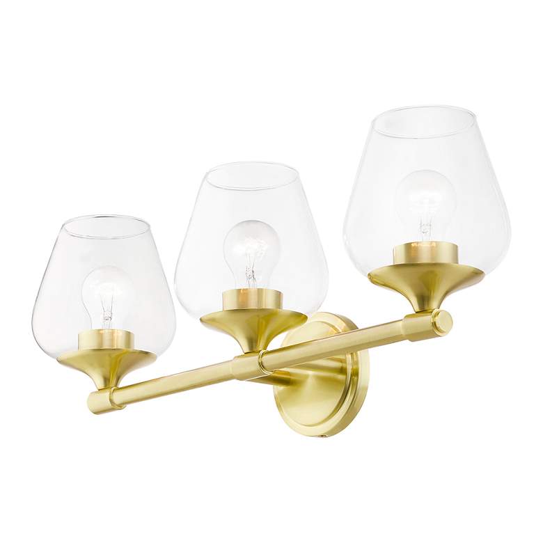 Image 5 Willow 3 Light Satin Brass Vanity Sconce more views
