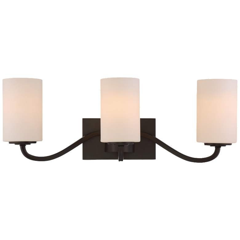 Image 1 Willow; 3 Light; Vanity Fixture with White Glass