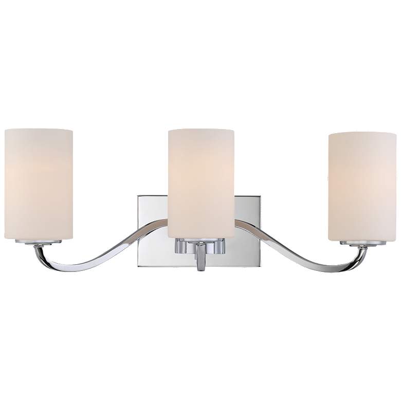 Image 1 Willow; 3 Light; Vanity Fixture with White Glass