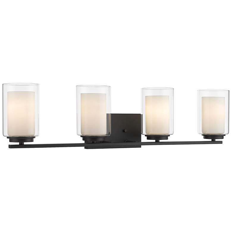 Image 1 Willow 31 1/2" Wide Matte Black 4-Light Vanity Bath Light