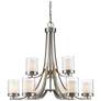 Willow 31 1/4" Wide Brushed Nickel 9-Light 2-Tier Chandelier