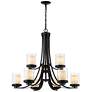 3_Willow 31 1/4" Wide Matte Black 9-Light 2-Tier Chandelier