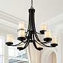 2_Willow 31 1/4" Wide Matte Black 9-Light 2-Tier Chandelier