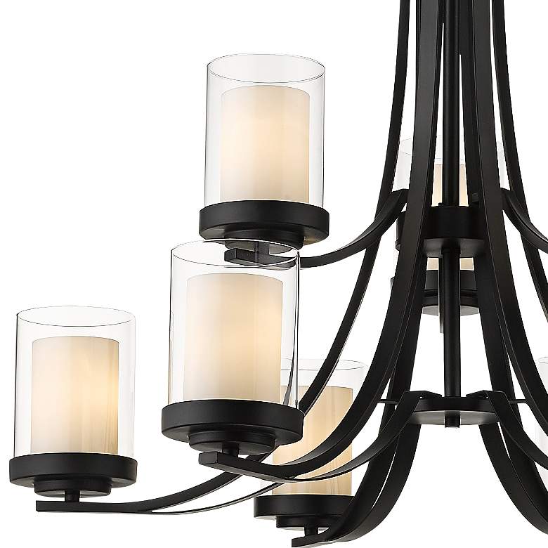 Image 4 Willow 31 1/4" Wide Matte Black 9-Light 2-Tier Chandelier more views