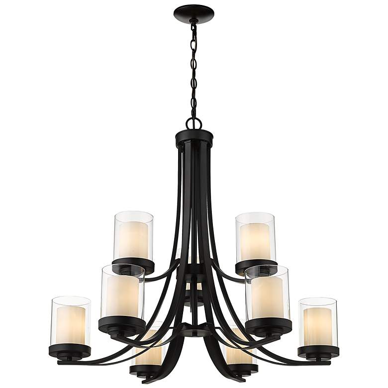 Image 6 Willow 31 1/4" Wide Matte Black 9-Light 2-Tier Chandelier more views