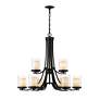 6_Willow 31 1/4" Wide Matte Black 9-Light 2-Tier Chandelier more views
