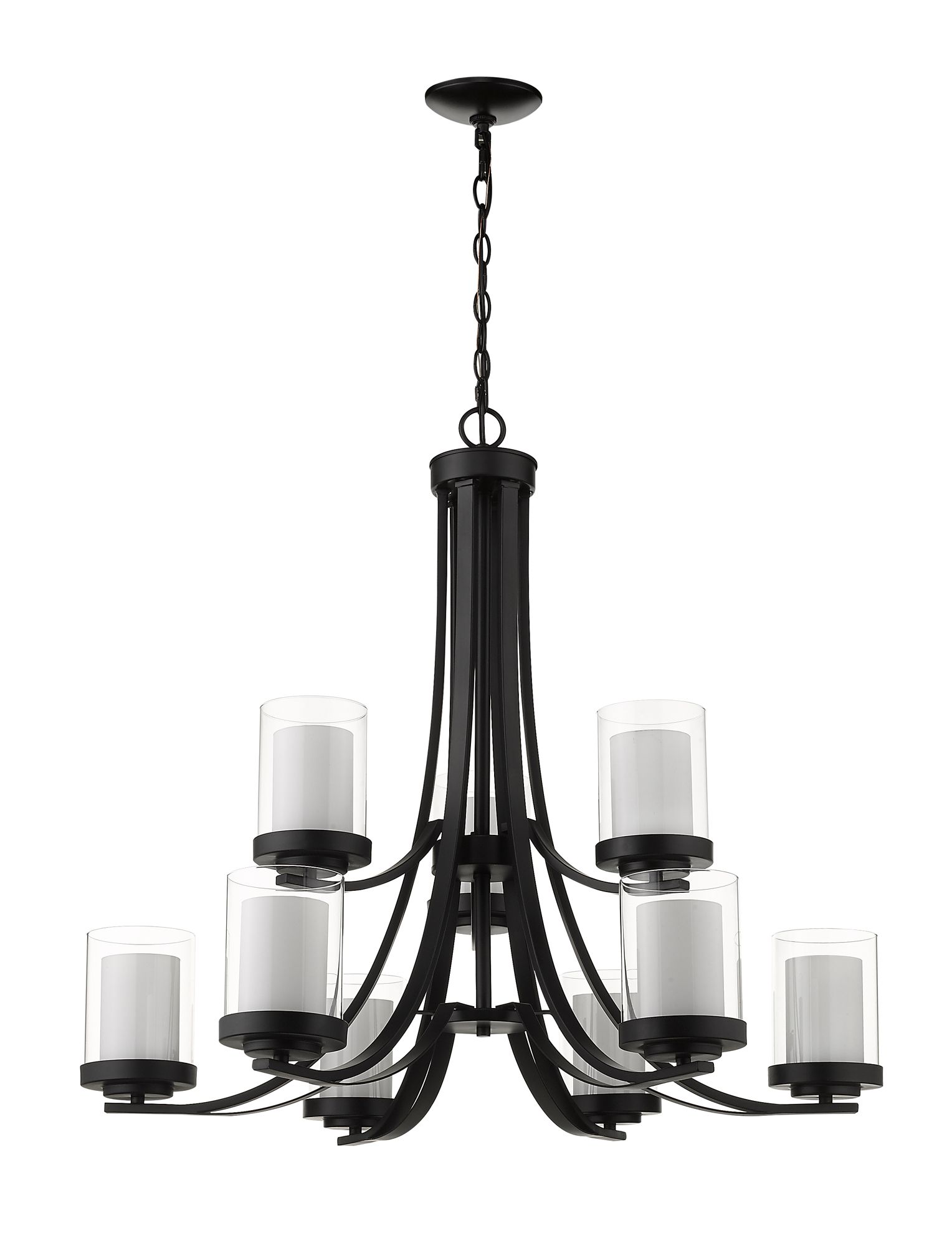 Willow 31 1/4" Wide Matte Black 9-Light 2-Tier Chandelier in scene