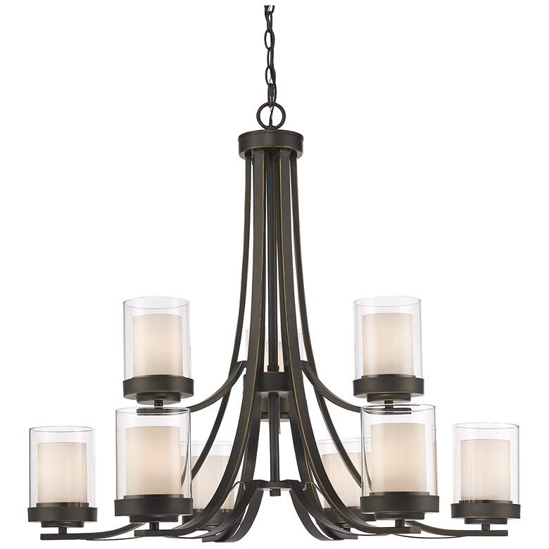 Image 1 Willow 31 1/4" Wide Olde Bronze 9-Light Chandelier