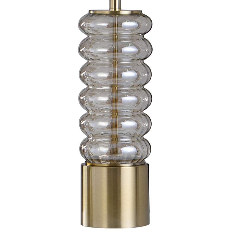 Image 3 Willow 34" High Modern Satin Brass Clear Glass Table Lamp more views