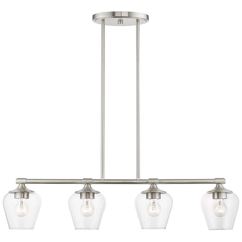 Image 2 Willow 35 1/2"W Brushed Nickel 4-Light Linear Chandelier