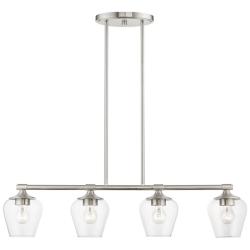Willow 35 1/2"W Brushed Nickel 4-Light Linear Chandelier