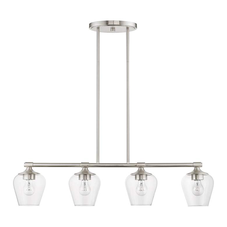Image 3 Willow 35 1/2"W Brushed Nickel 4-Light Linear Chandelier more views