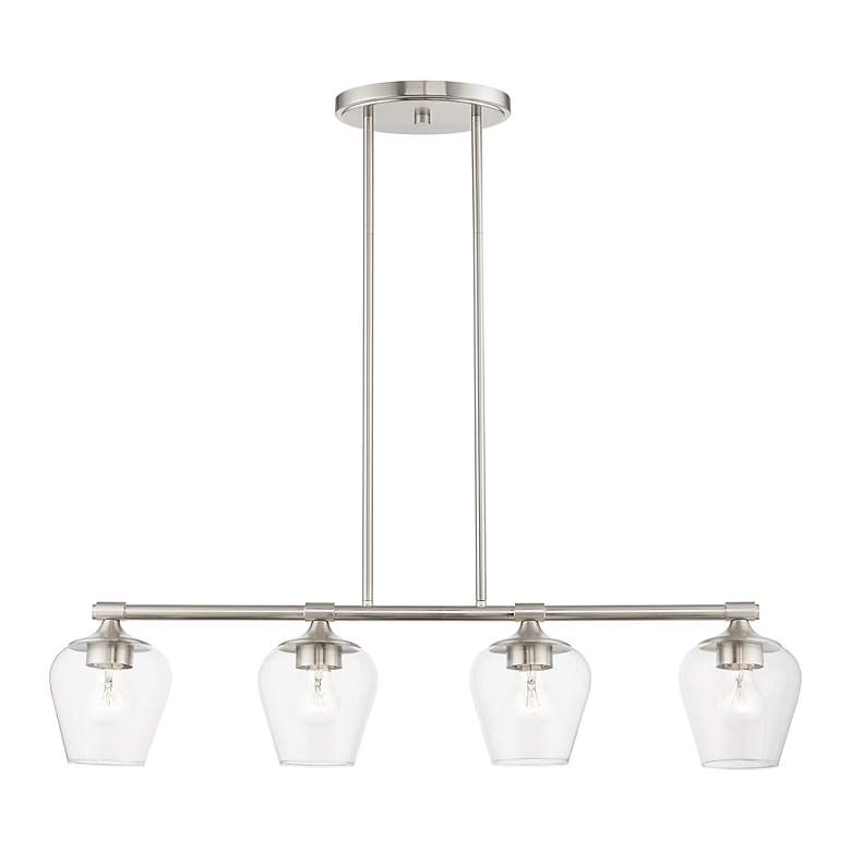 Image 4 Willow 35 1/2"W Brushed Nickel 4-Light Linear Chandelier more views