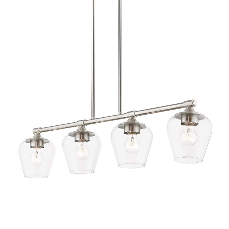 Image 5 Willow 35 1/2"W Brushed Nickel 4-Light Linear Chandelier more views