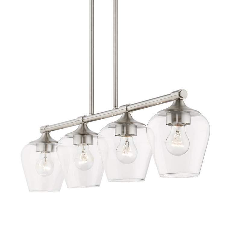 Image 6 Willow 35 1/2"W Brushed Nickel 4-Light Linear Chandelier more views