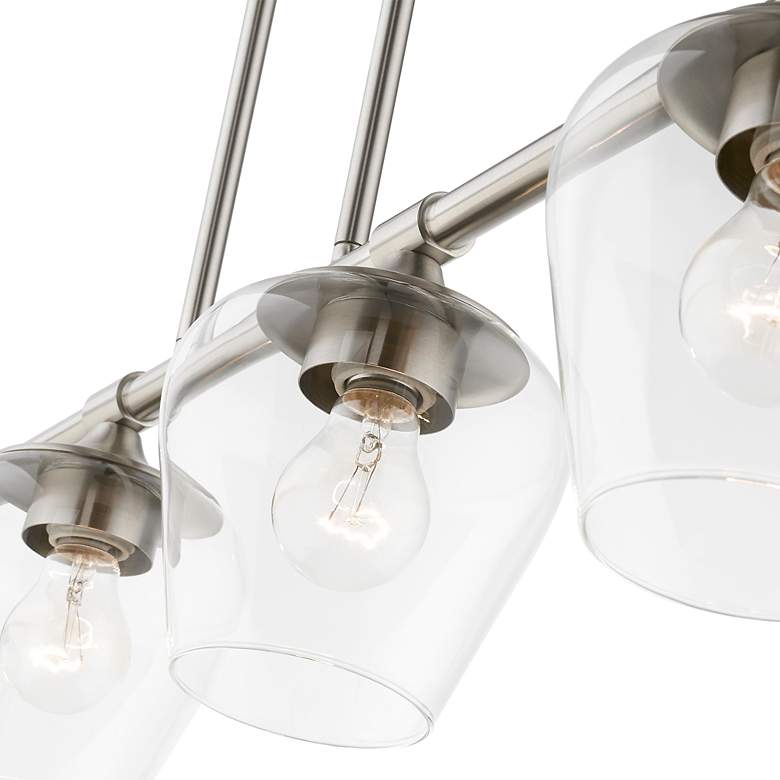 Image 7 Willow 35 1/2"W Brushed Nickel 4-Light Linear Chandelier more views
