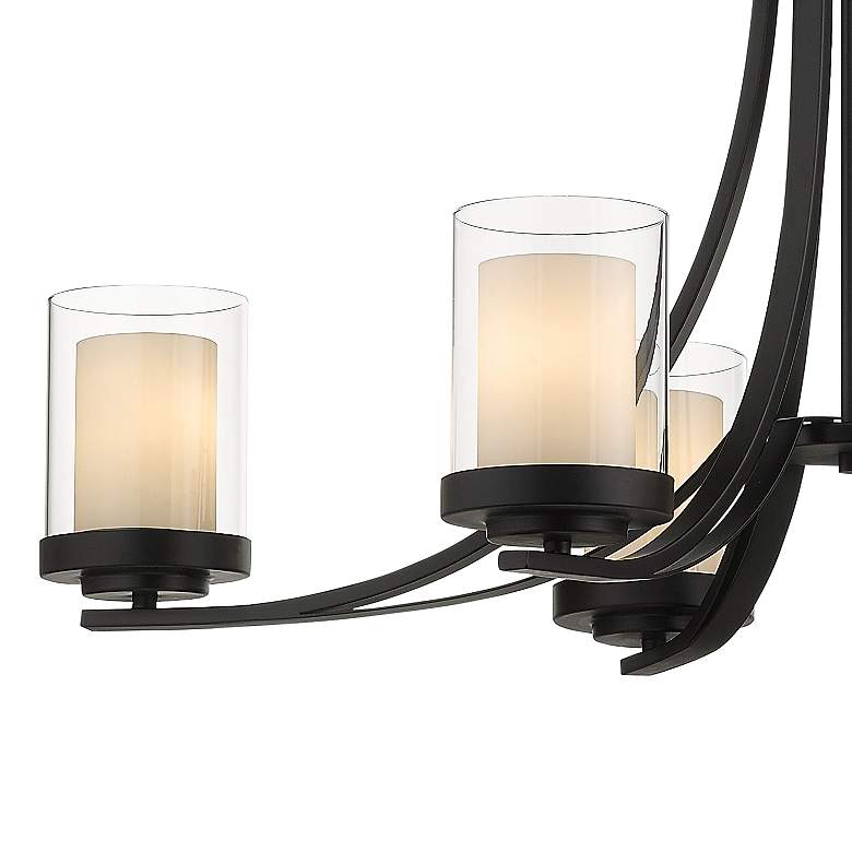 Image 4 Willow 35 1/4 inch Wide Matte Black 6-Light Chandelier more views