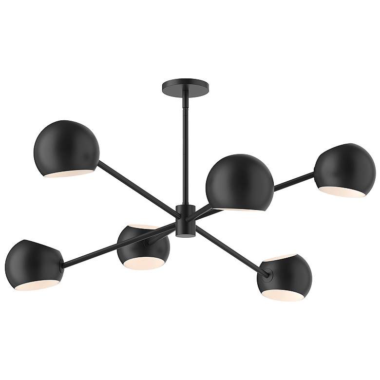Image 2 Willow 37" Wide Matte Black 6-Light Chandelier