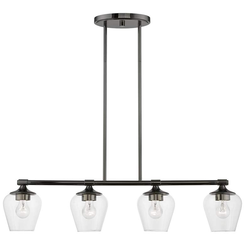 Image 1 Willow 4 Light Black Chrome Linear Chandelier
