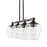 6_Willow 4 Light Black Chrome Linear Chandelier more views