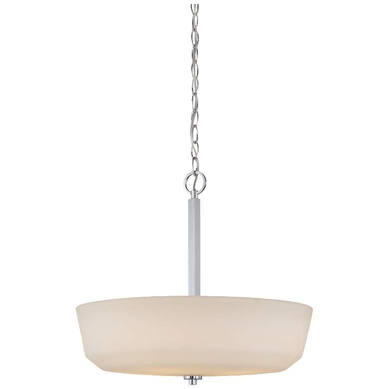 Image 1 Willow; 4 Light; Pendant with White Glass