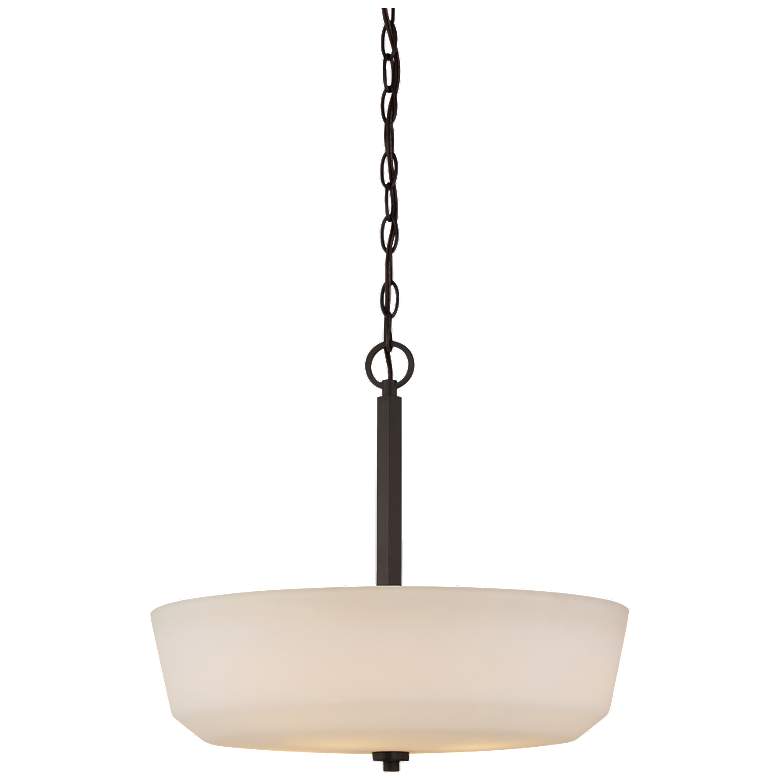 Image 1 Willow; 4 Light; Pendant with White Glass