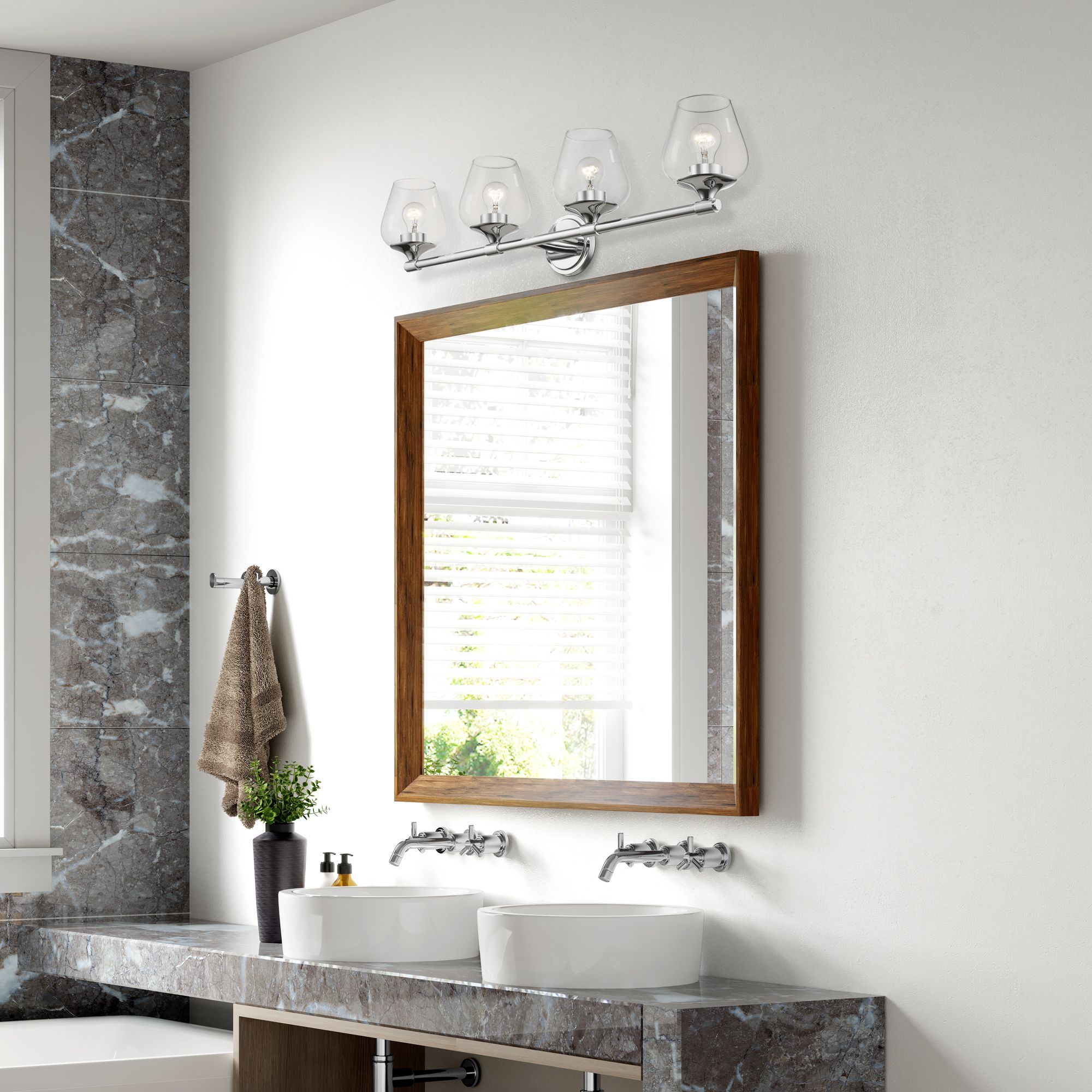 Willow 4 Light Polished Chrome Vanity Sconce