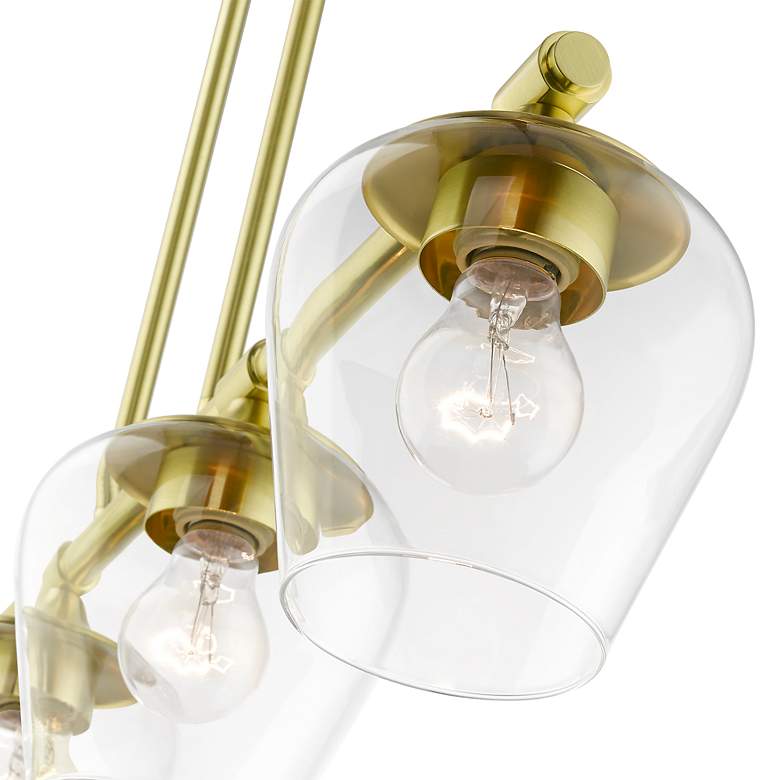 Image 7 Willow 4 Light Satin Brass Linear Chandelier more views