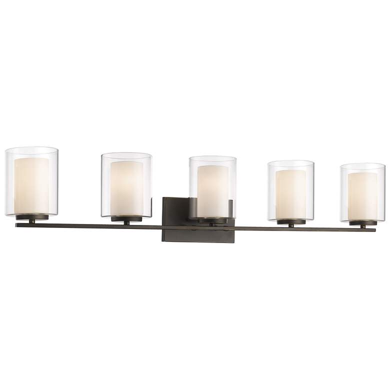 Image 1 Willow 40 1/2" Wide Olde Bronze 5-Light Vanity Bath Light