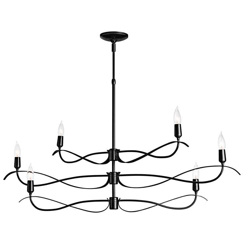 Image 1 Willow 43.5" Wide 6.Light Small Black Chandelier