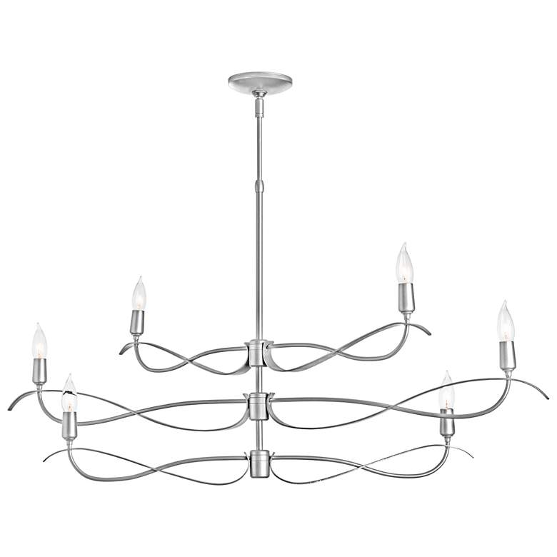 Image 1 Willow 43.5 inch Wide 6.Light Small Sterling Chandelier