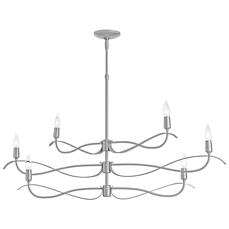 Image 1 Willow 43.5" Wide 6.Light Small Vintage Platinum Chandelier