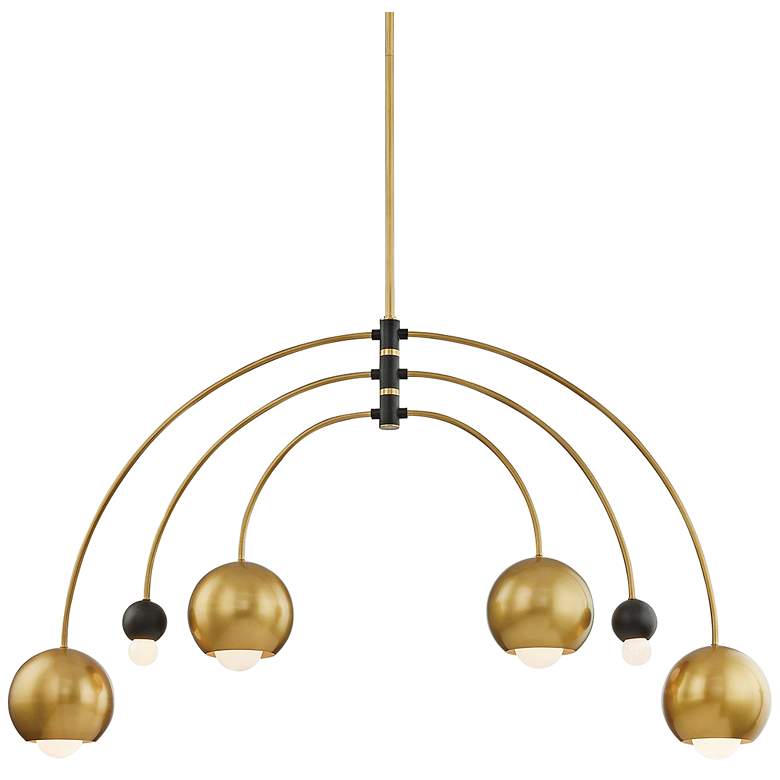 Image 2 Willow 48 3/4" Wide Aged Brass Kitchen Island Light Pendant
