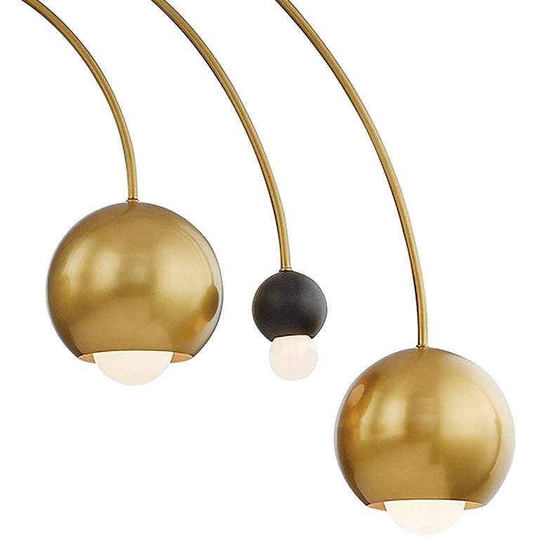 Image 3 Willow 48 3/4" Wide Aged Brass Kitchen Island Light Pendant more views