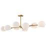 1_Willow 48"W Brushed Gold Linear Pendant Light w/ Opal Glass