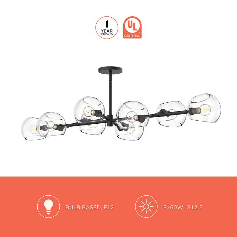 Image 4 Willow 48"W Brushed Gold Linear Pendant Light w/ Opal Glass more views