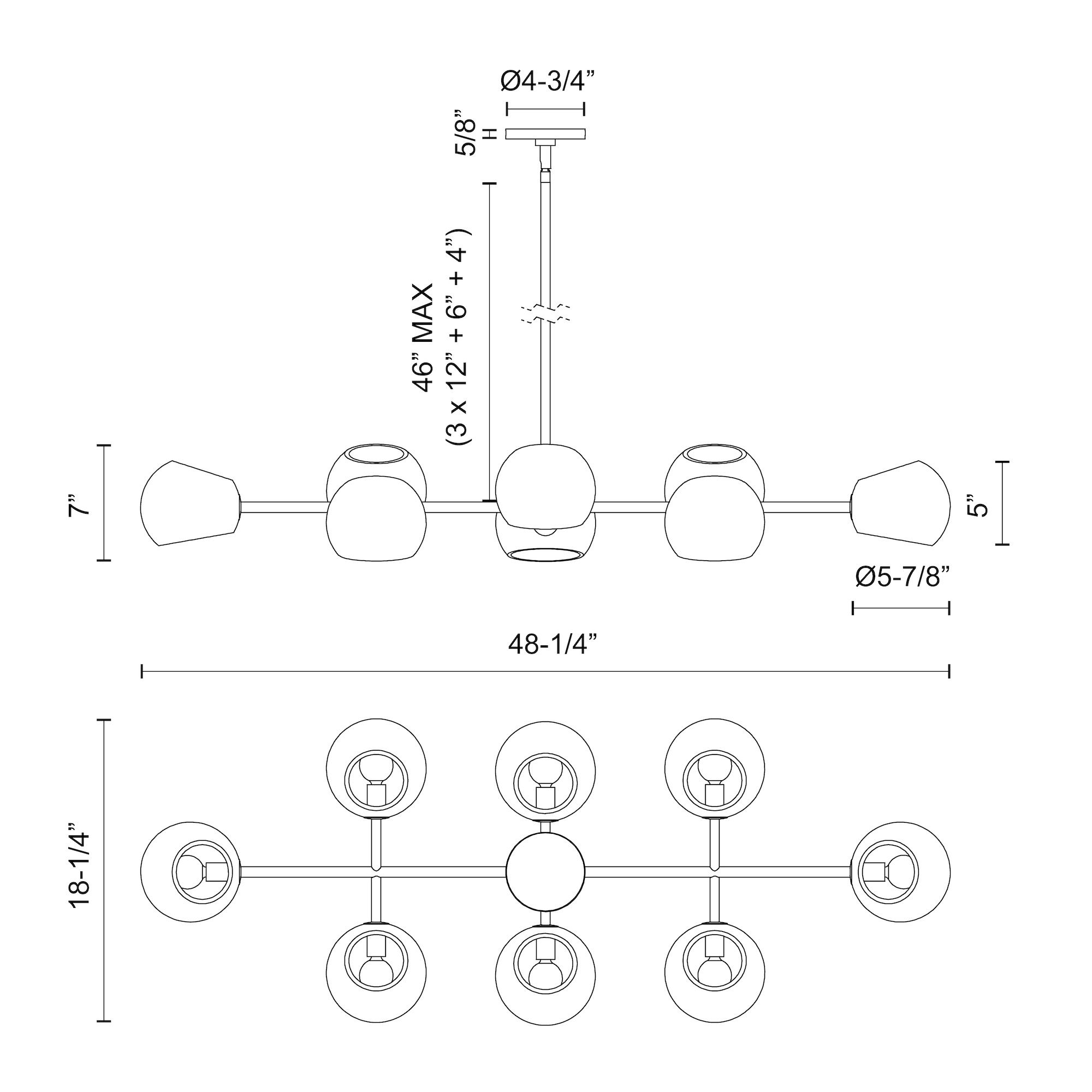 Image 5 Willow 48"W Brushed Gold Linear Pendant Light w/ Opal Glass more views