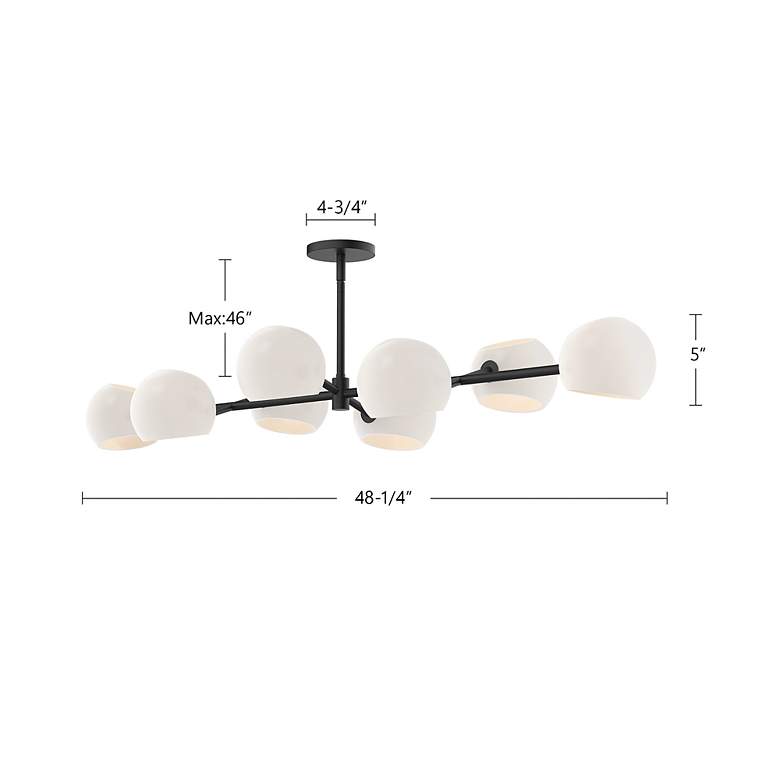 Image 6 Willow 48"W Brushed Gold Linear Pendant Light w/ Opal Glass more views