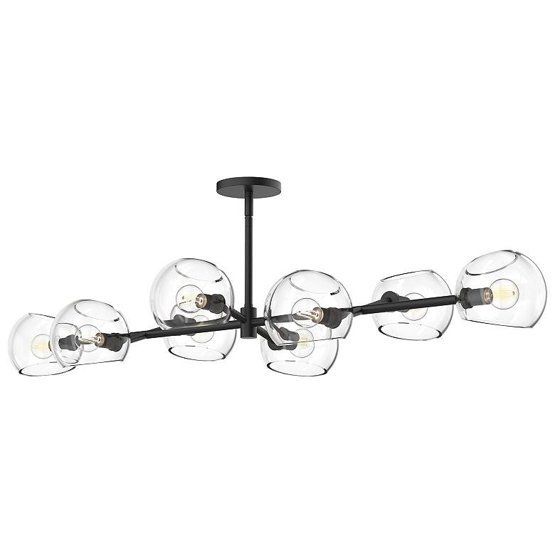 Image 1 Willow 48"W Matte Black Linear Pendant Light w/ Clear Glass