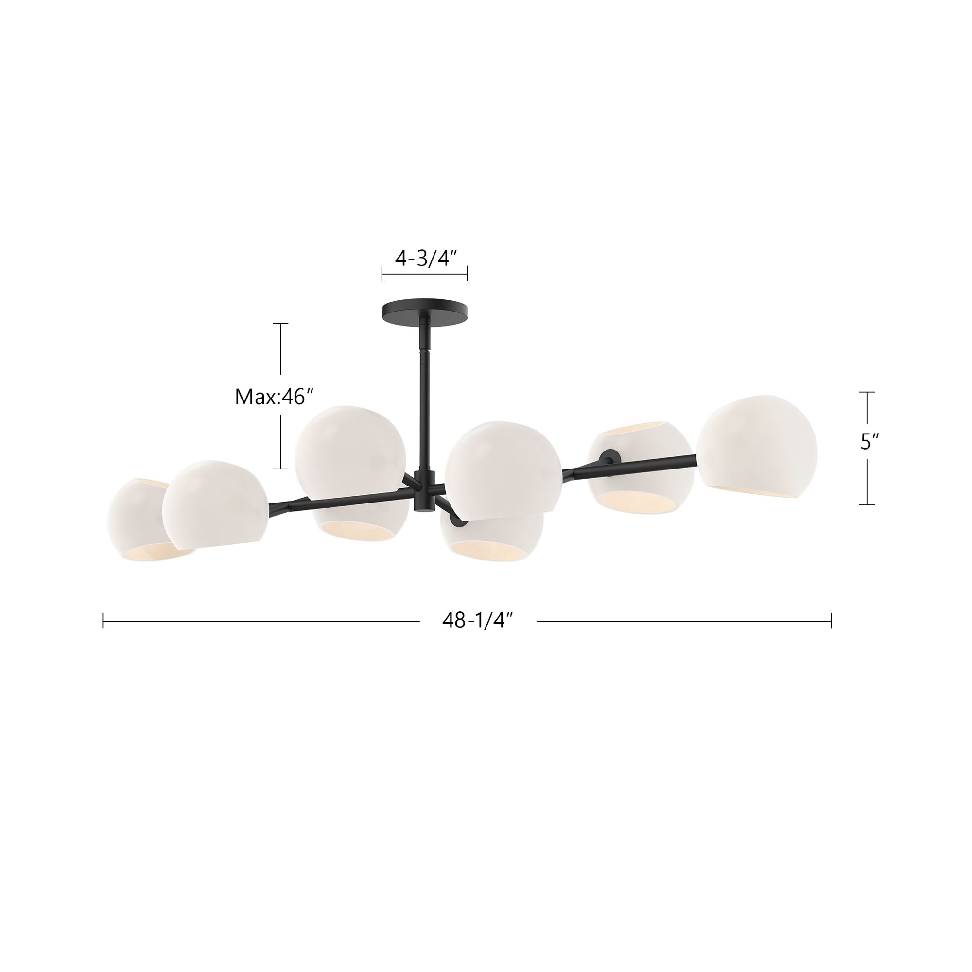 Image 6 Willow 48"W Matte Black Linear Pendant Light w/ Clear Glass more views