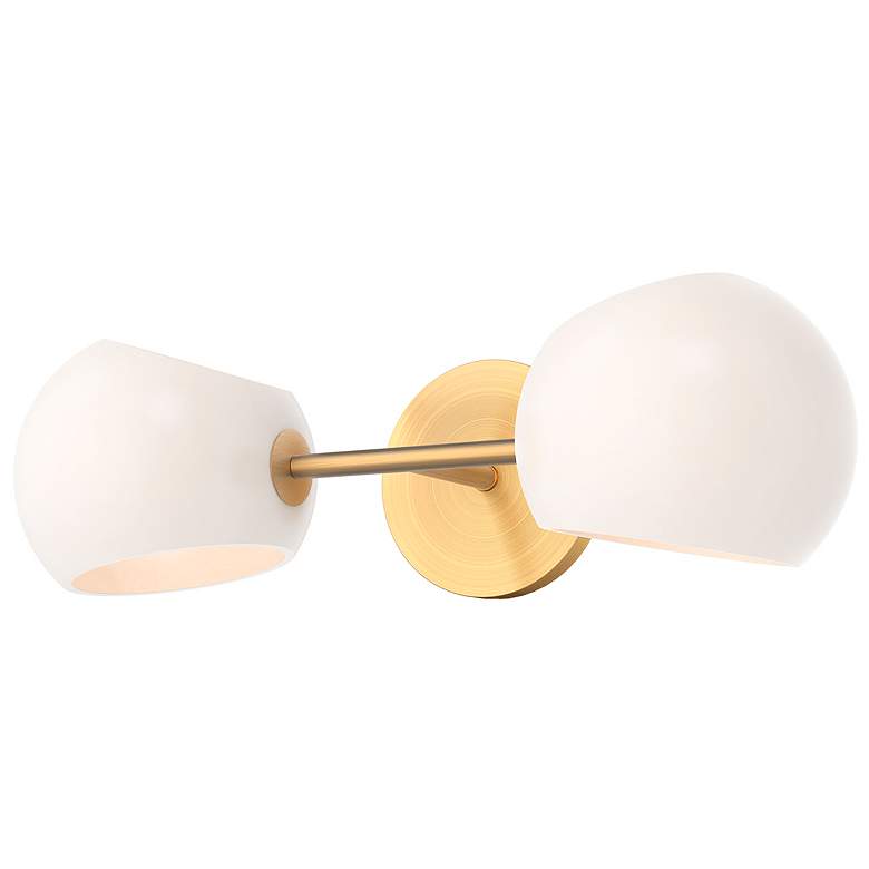 Image 1 Willow 5" High Brushed Gold 2-Light Wall Sconce